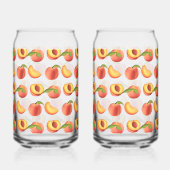 Peach Fruit Patroon Blikvorm Glas (Voorkant)