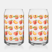 Peach Fruit Patroon Blikvorm Glas (Rechts)