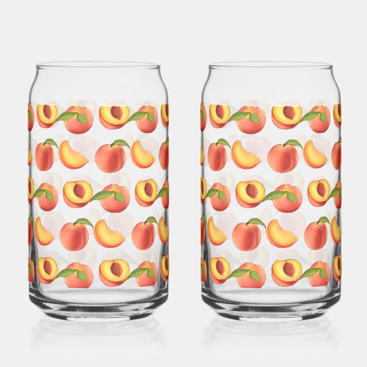 Peach Fruit Patroon Blikvorm Glas (Achterkant)