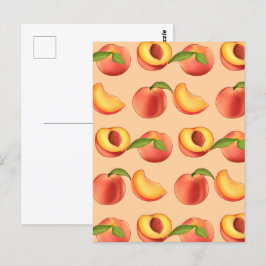 Peach Fruit Patroon Briefkaart