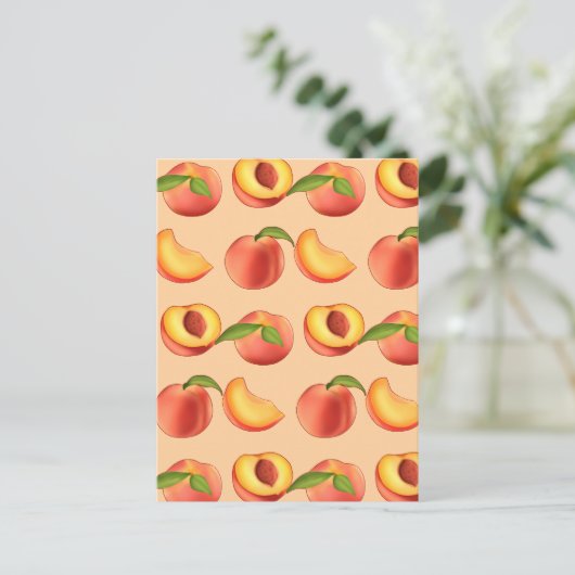 Peach Fruit Patroon Briefkaart (Staand voorkant)