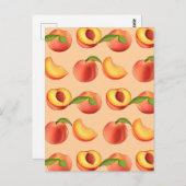 Peach Fruit Patroon Briefkaart (Voorkant / Achterkant)