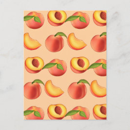 Peach Fruit Patroon Briefkaart