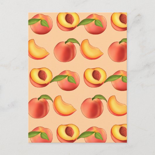Peach Fruit Patroon Briefkaart (Voorkant)