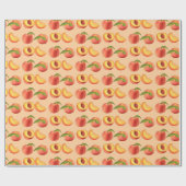Peach Fruit Patroon Cadeaupapier (Vlak)