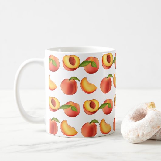 Peach Fruit Patroon Koffiemok (Met donut)