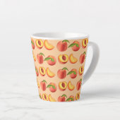 Peach Fruit Patroon Latte Mok (Rechterhoek)