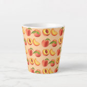 Peach Fruit Patroon Latte Mok (Voorkant)