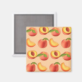 Peach Fruit Patroon Magneet (Voorkant / Achterkant)