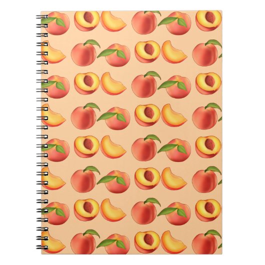 Peach Fruit Patroon Notitieboek (Voorkant)