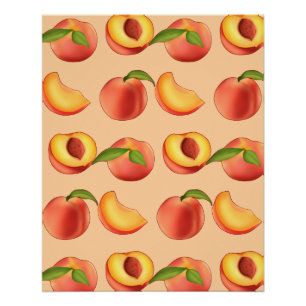 Peach Fruit Patroon Perfect Poster