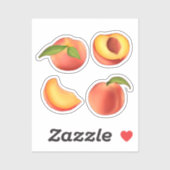 Peach Fruit Patroon Sticker (Vel)
