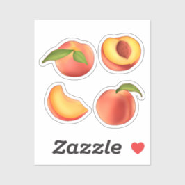 Peach Fruit Patroon Sticker