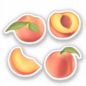 Peach Fruit Patroon Sticker (Voorkant)