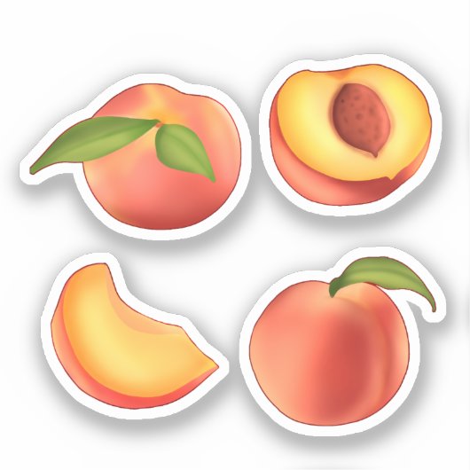 Peach Fruit Patroon Sticker (Voorkant)