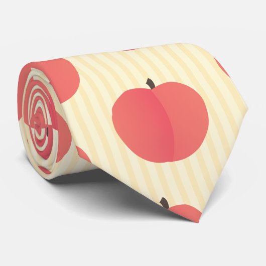 Peach Fruit Patroon Stropdas (Opgerold)