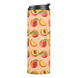 Peach Fruit Patroon Thermosbeker