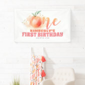 Peach Fruit Sweet 1st Birthday Party Spandoek (Insitu)