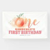 Peach Fruit Sweet 1st Birthday Party Spandoek (Horizontaal)