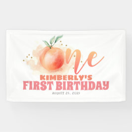 Peach Fruit Sweet 1st Birthday Party Spandoek