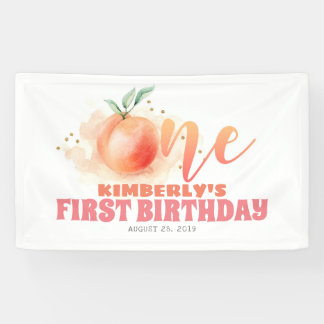 Peach Fruit Sweet 1st Birthday Party Spandoek