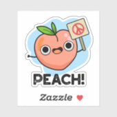 Peach Funny Peace Pun Sticker (Vel)