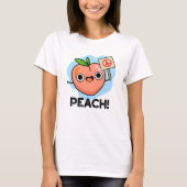 Peach Funny Peace Pun T-shirt (Voorkant)