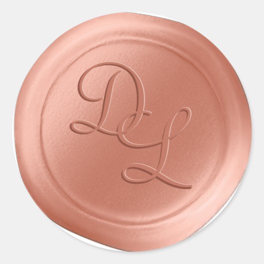 Peach Fuzz 2 Letter Monogram Wax Seal Stickers (Voorkant)
