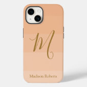 Peach Fuzz aangepaste monogram naam Case-Mate iPhone Case (Achterkant)