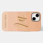 Peach Fuzz aangepaste monogram naam Case-Mate iPhone Case (Achterkant (horizontaal))