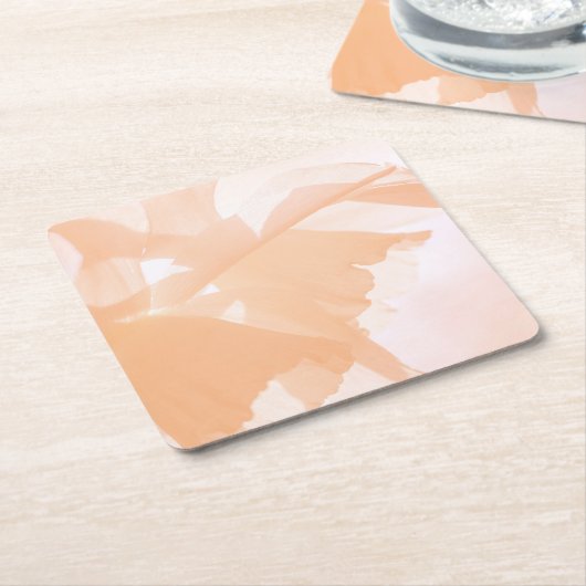 Peach Fuzz Abstract Bloempapier Onderzetter (Schuin)