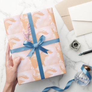 Peach Fuzz Abstracte Bloemen Cadeaupapier