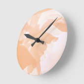 Peach Fuzz Abstracte Bloemen Ronde Klok (Hoek)