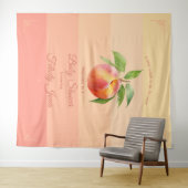Peach Fuzz Baby shower Achtergrond Wandkleed (In Situ (horizontaal))