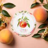Peach Fuzz Baby shower Bedankjes Labels
