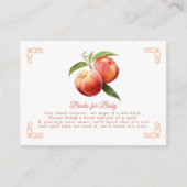Peach Fuzz Baby shower Boek Aanvraag Informatiekaartje (Voorkant)