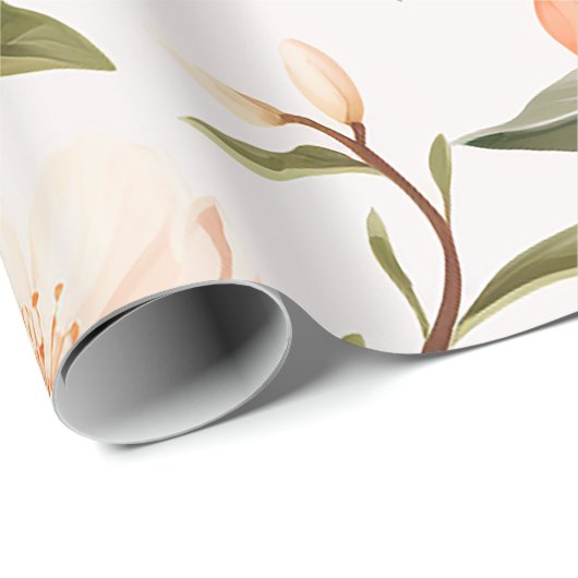 Peach Fuzz Baby shower Cadeaupapier (Rol Hoek)