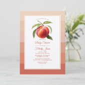 Peach Fuzz Baby shower Kaart (Staand voorkant)