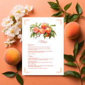 Peach Fuzz Baby shower Menu