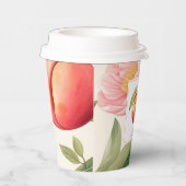 Peach Fuzz Baby shower Papieren Bekers (Rechts)