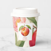 Peach Fuzz Baby shower Papieren Bekers (Voorkant)
