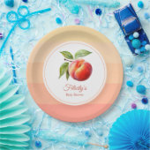 Peach Fuzz Baby Shower Papieren Bordje (Feest)