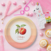 Peach Fuzz Baby Shower Papieren Bordje (Feest)