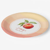 Peach Fuzz Baby shower Papieren Bordje (Gekanteld)
