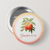 Peach Fuzz Baby shower Ronde Button 7,6 Cm (Voorkant /achterkant)