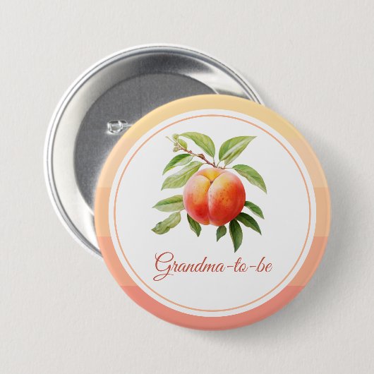 Peach Fuzz Baby shower Ronde Button 7,6 Cm (Voorkant /achterkant)