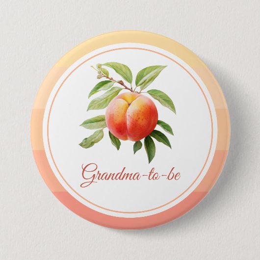 Peach Fuzz Baby shower Ronde Button 7,6 Cm (Voorkant)
