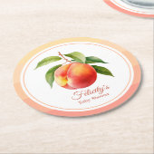 Peach Fuzz Baby shower Ronde Kartonnen Onderzetter (Gebogen)