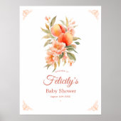 Peach Fuzz Baby shower Welkom Poster (Voorkant)