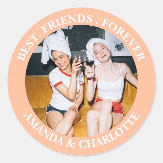 Peach Fuzz beste vrienden voor altijd Sticker (Voorkant)